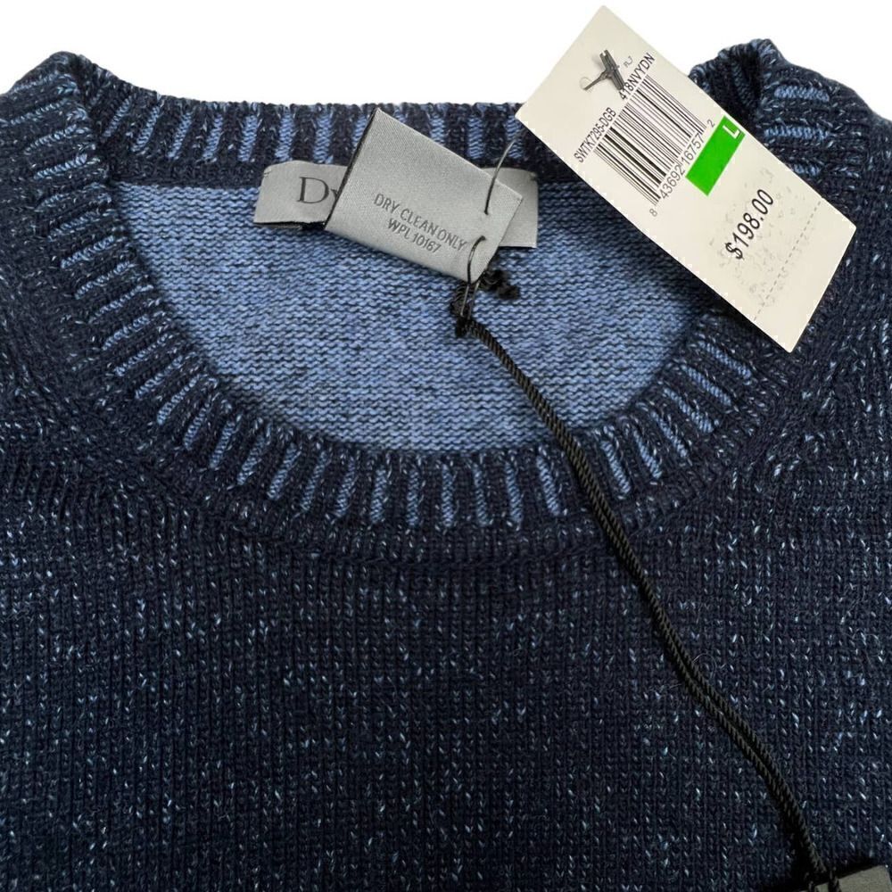 New Dylan Gray Men US L Wool Sweater Navy Blue Sweatshirt Crew Neck Long Sleeve - Picture 6 of 7